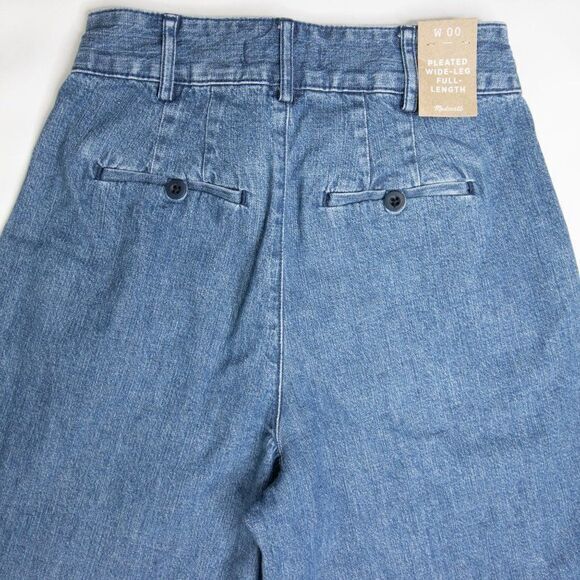 New! Madewell Pleated Wide-Leg Jeans, size 00 - Picture 11 of 16